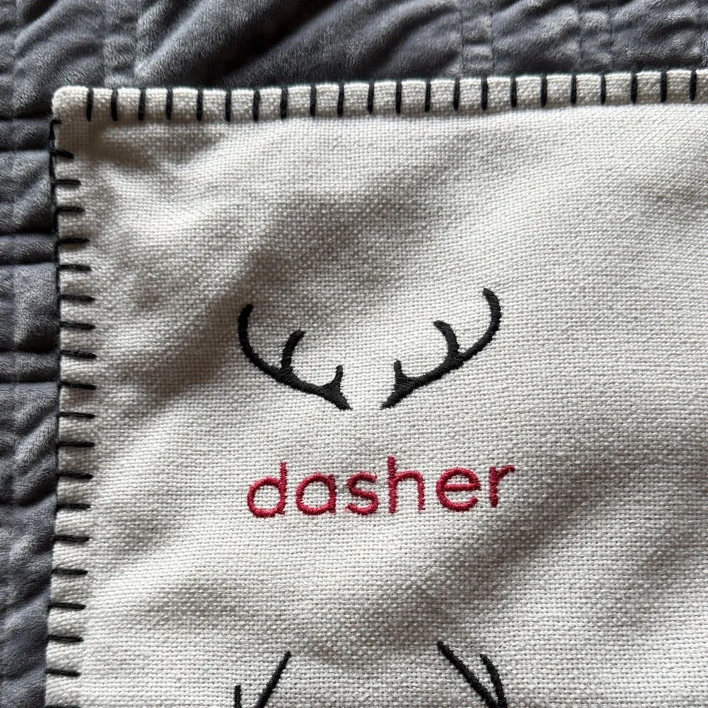 Reindeer Antler Embroidered Pillow Covers (Set of 2)